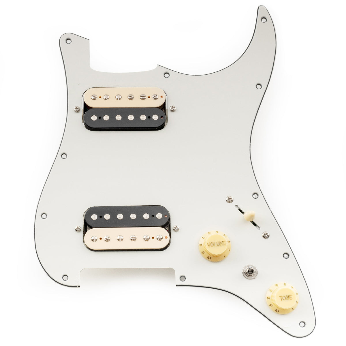 Musiclily Pro-SE ST-HH-OMHA Pre-wired Pickguard with Alnico 5 Humbuckers Mini Toggle Switch for Strat Style Electric Guitar