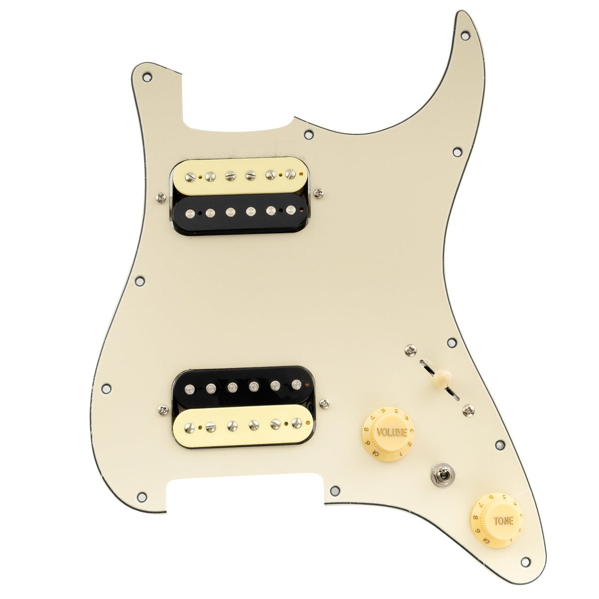 Musiclily Pro-SE ST-HH-OMHA Pre-wired Pickguard with Alnico 5 Humbuckers Mini Toggle Switch for Strat Style Electric Guitar