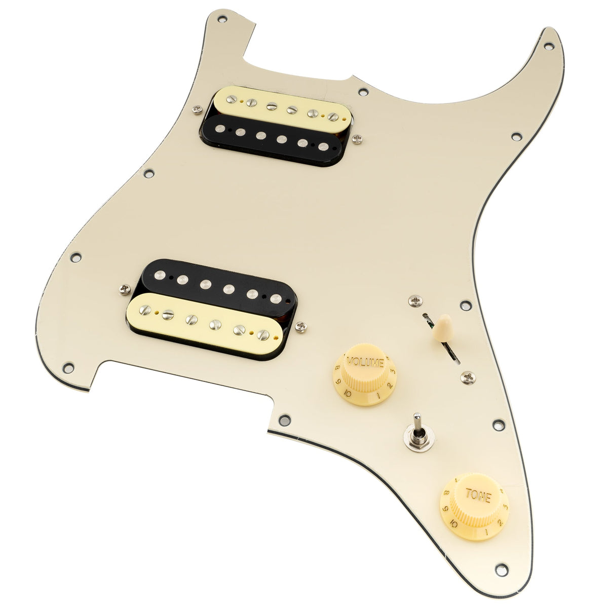 Musiclily Pro-SE ST-HH-OMHA Pre-wired Pickguard with Alnico 5 Humbuckers Mini Toggle Switch for Strat Style Electric Guitar