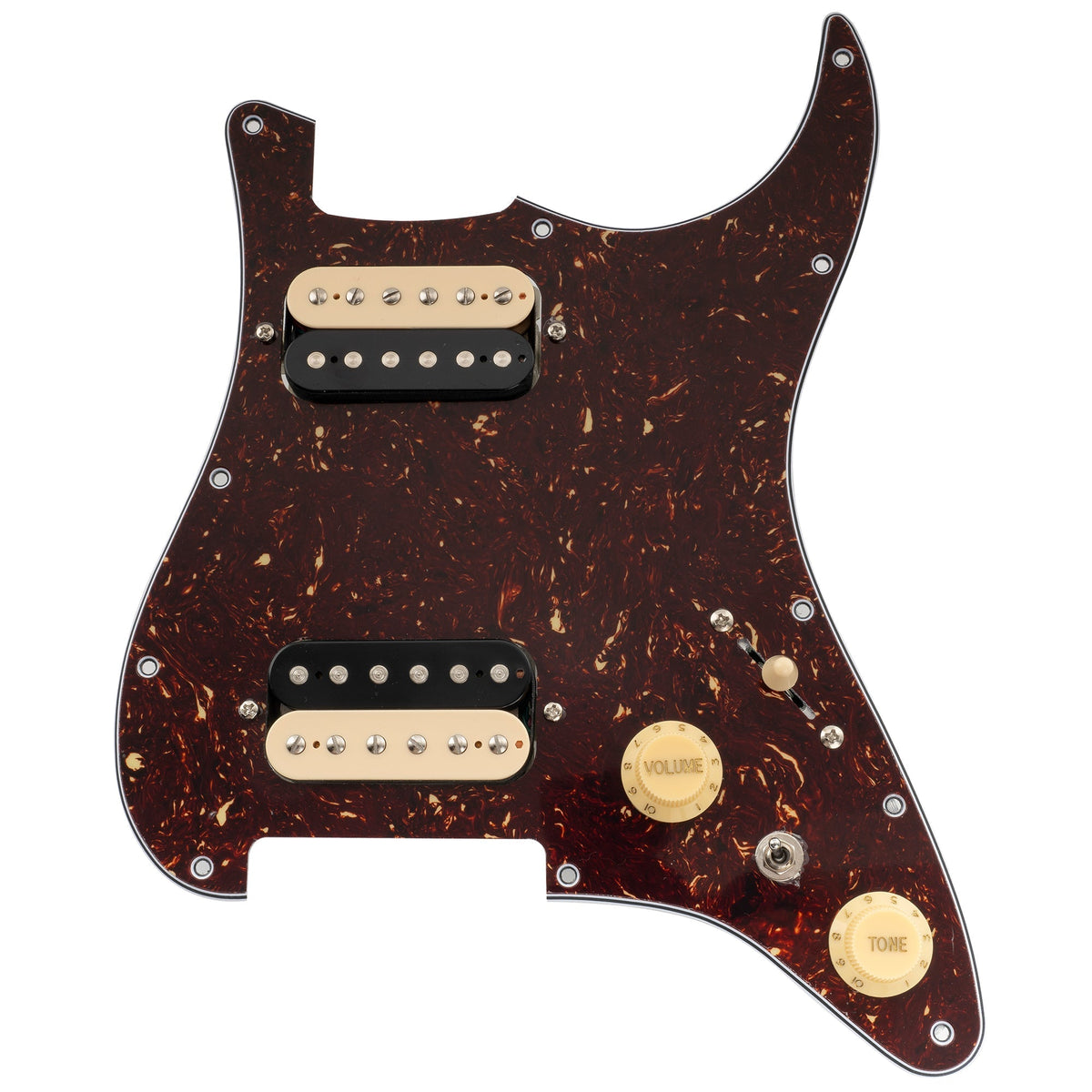 Musiclily Pro-SE ST-HH-OMHA Pre-wired Pickguard with Alnico 5 Humbuckers Mini Toggle Switch for Strat Style Electric Guitar