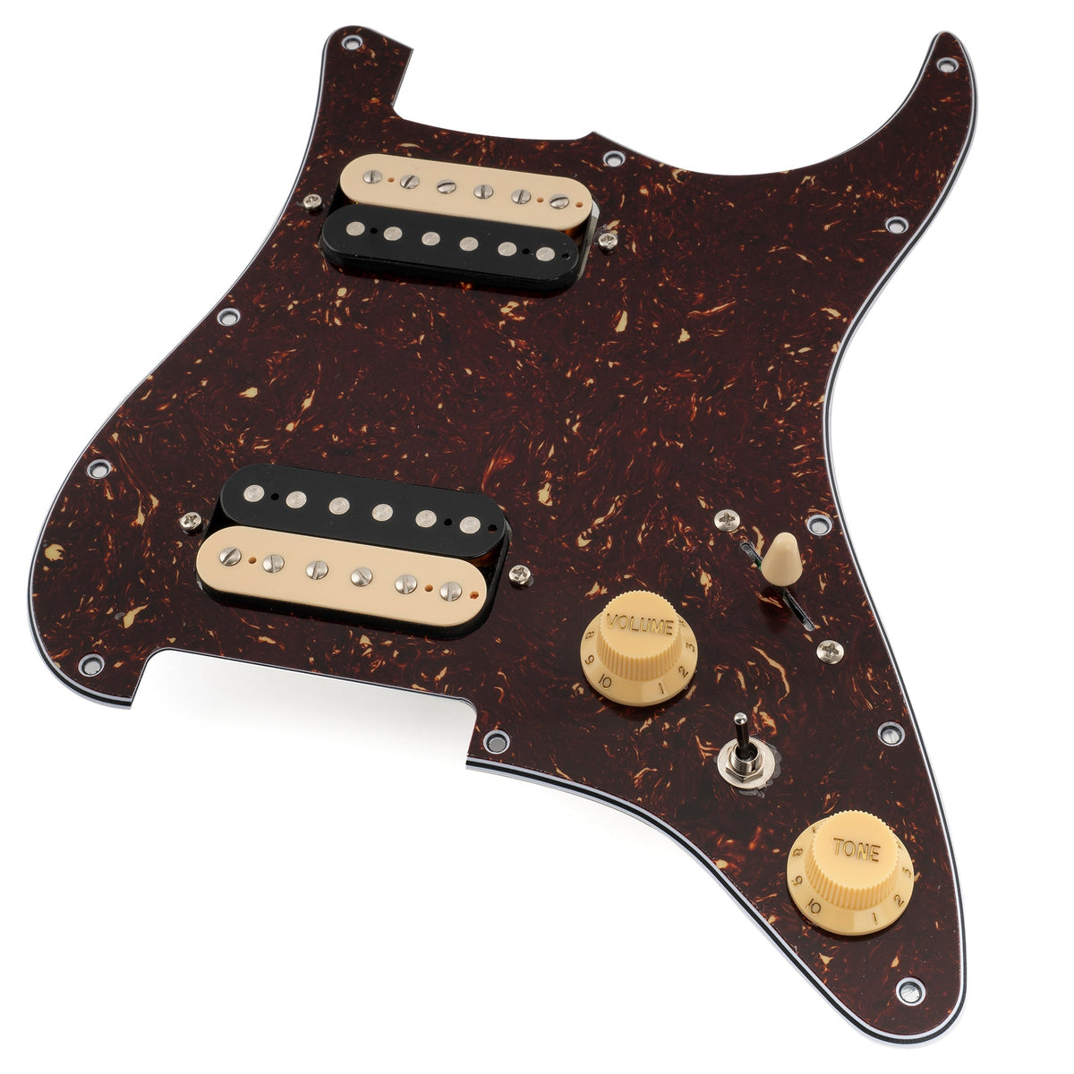Musiclily Pro-SE ST-HH-OMHA Pre-wired Pickguard with Alnico 5 Humbuckers Mini Toggle Switch for Strat Style Electric Guitar