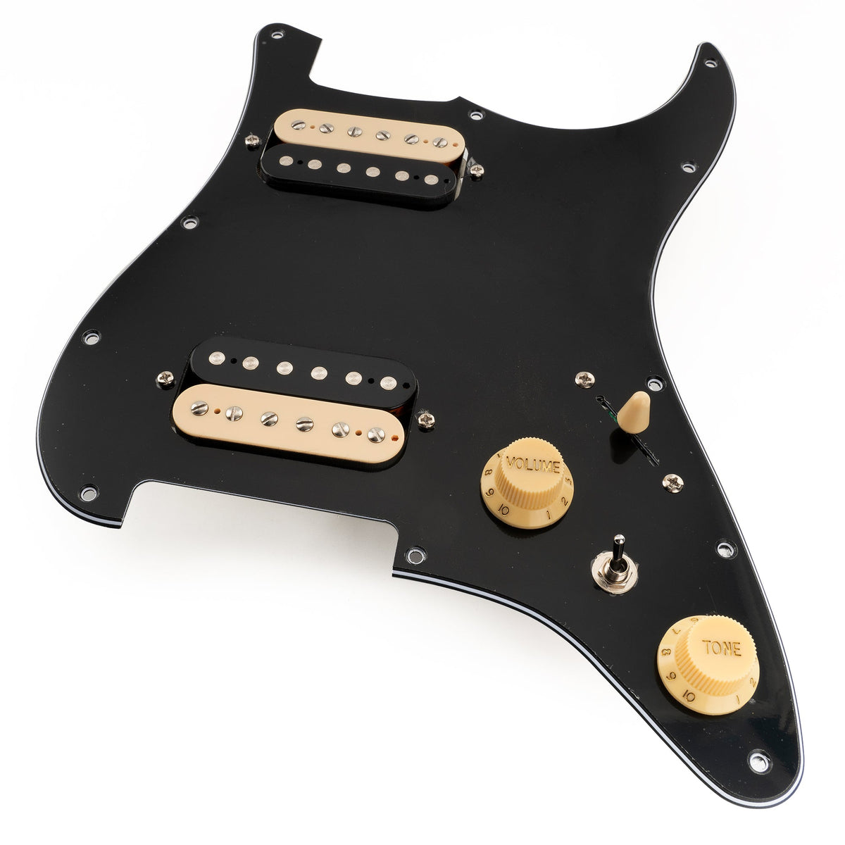 Musiclily Pro-SE ST-HH-OMHA Pre-wired Pickguard with Alnico 5 Humbuckers Mini Toggle Switch for Strat Style Electric Guitar