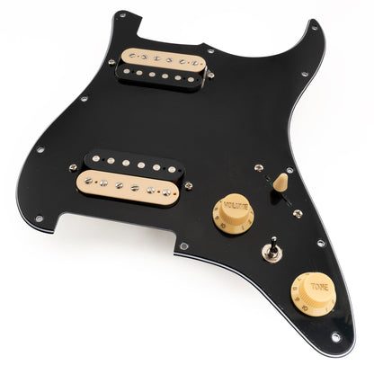 Musiclily Pro-SE ST-HH-OMHA Pre-wired Pickguard with Alnico 5 Humbuckers Mini Toggle Switch for Strat Style Electric Guitar