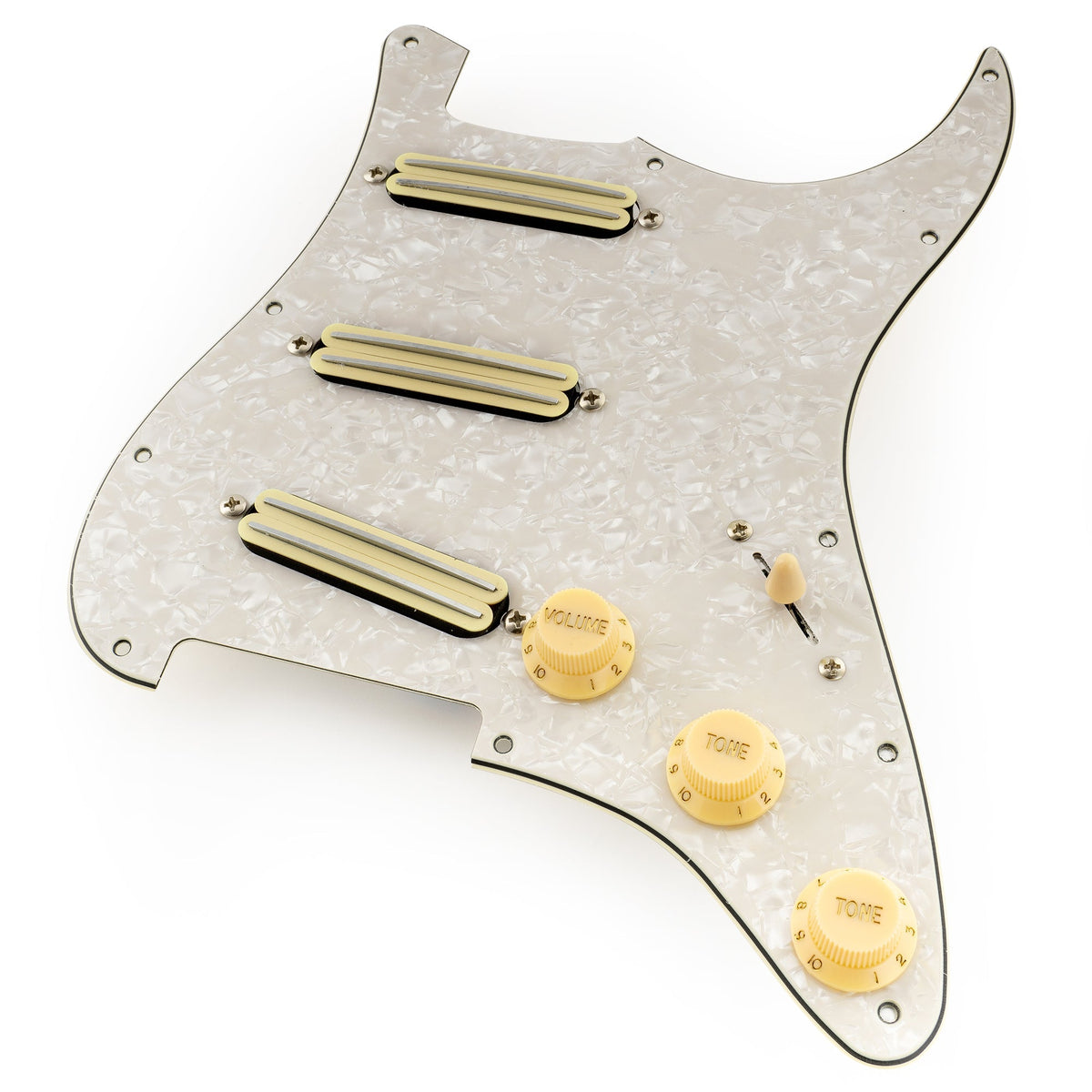 Musiclily Pro-SE ST-DPHA Pre-wired SSS Pickguard with Alnico 5 Mini Rail Humbucker for Strat Style Electric Guitar