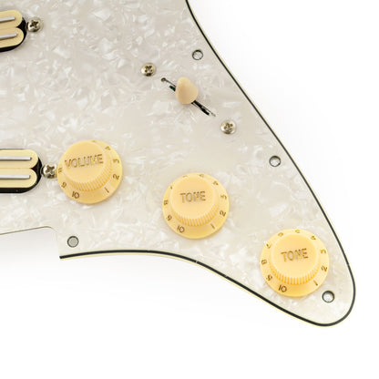 Musiclily Pro-SE ST-DPHA Pre-wired SSS Pickguard with Alnico 5 Mini Rail Humbucker for Strat Style Electric Guitar