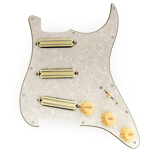 Musiclily Pro-SE ST-DPHA Pre-wired SSS Pickguard with Alnico 5 Mini Rail Humbucker for Strat Style Electric Guitar