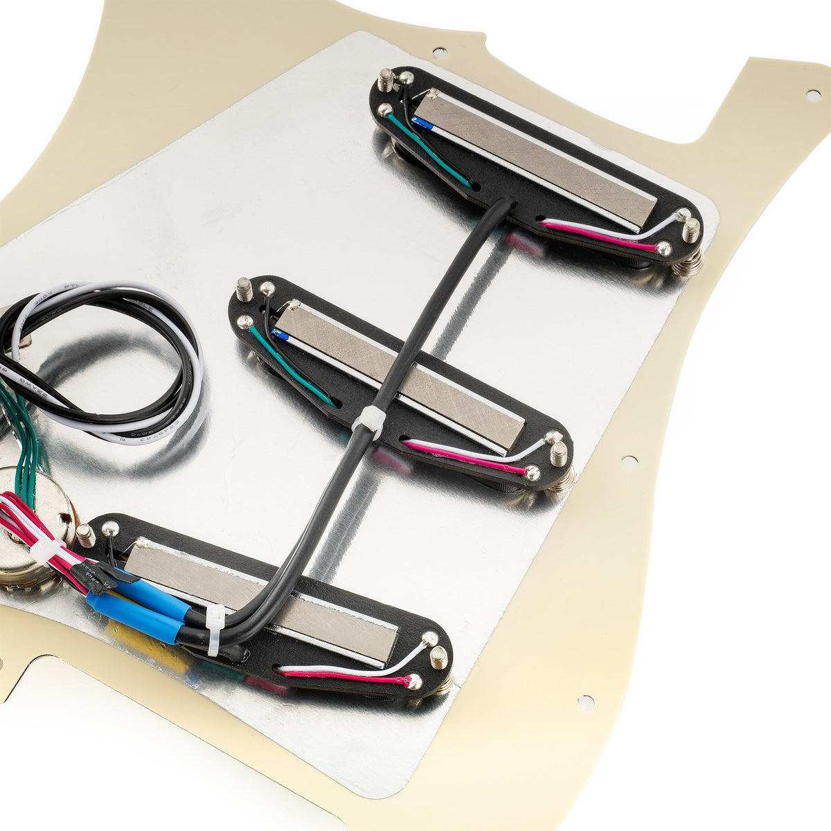Musiclily Pro-SE ST-DPHA Pre-wired SSS Pickguard with Alnico 5 Mini Rail Humbucker for Strat Style Electric Guitar