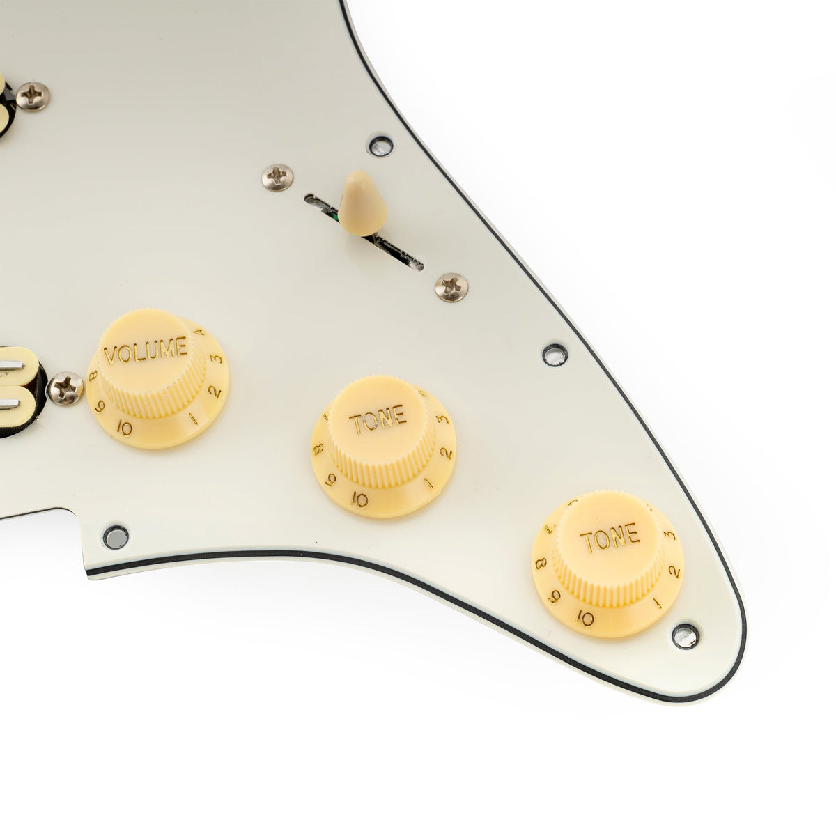 Musiclily Pro-SE ST-DPHA Pre-wired SSS Pickguard with Alnico 5 Mini Rail Humbucker for Strat Style Electric Guitar