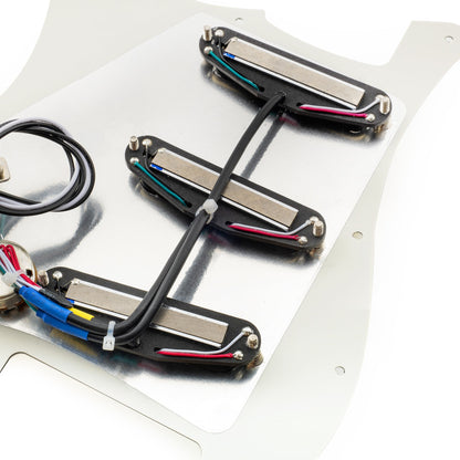 Musiclily Pro-SE ST-DPHA Pre-wired SSS Pickguard with Alnico 5 Mini Rail Humbucker for Strat Style Electric Guitar