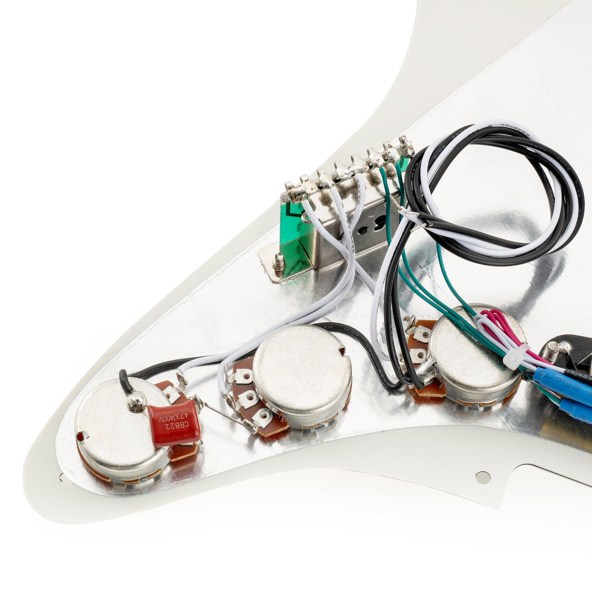 Musiclily Pro-SE ST-DPHA Pre-wired SSS Pickguard with Alnico 5 Mini Rail Humbucker for Strat Style Electric Guitar