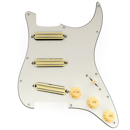 Musiclily Pro-SE ST-DPHA Pre-wired SSS Pickguard with Alnico 5 Mini Rail Humbucker for Strat Style Electric Guitar
