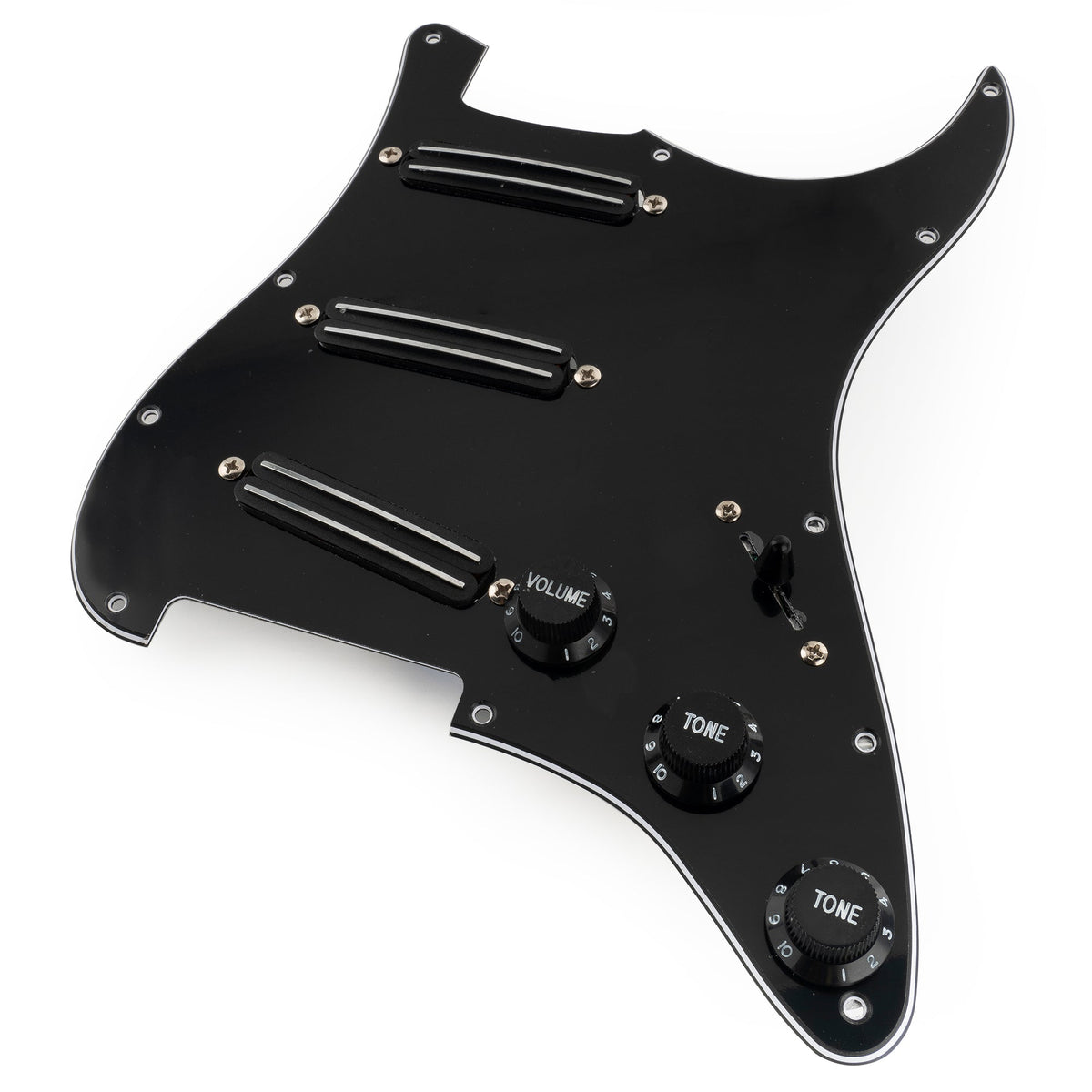 Musiclily Pro-SE ST-DPHA Pre-wired SSS Pickguard with Alnico 5 Mini Rail Humbucker for Strat Style Electric Guitar