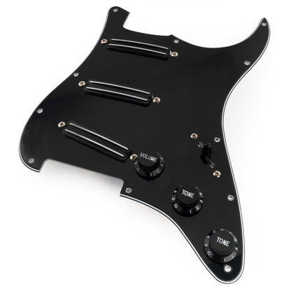 Musiclily Pro-SE ST-DPHA Pre-wired SSS Pickguard with Alnico 5 Mini Rail Humbucker for Strat Style Electric Guitar