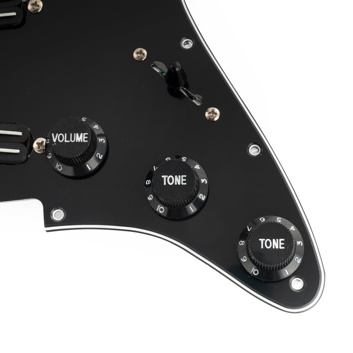 Musiclily Pro-SE ST-DPHA Pre-wired SSS Pickguard with Alnico 5 Mini Rail Humbucker for Strat Style Electric Guitar