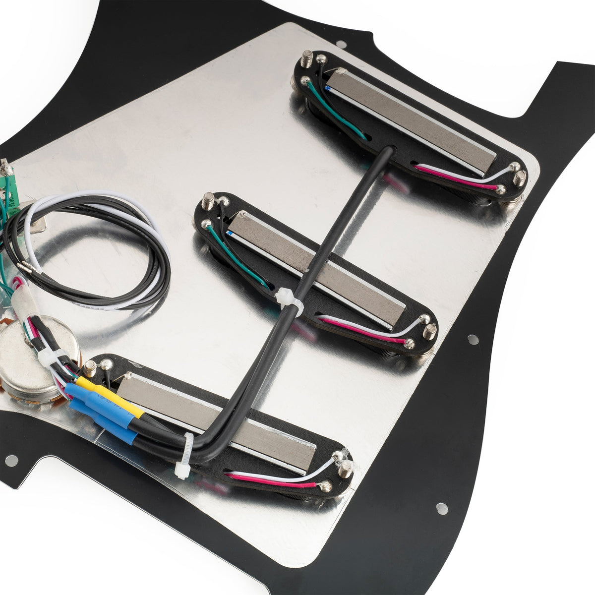 Musiclily Pro-SE ST-DPHA Pre-wired SSS Pickguard with Alnico 5 Mini Rail Humbucker for Strat Style Electric Guitar