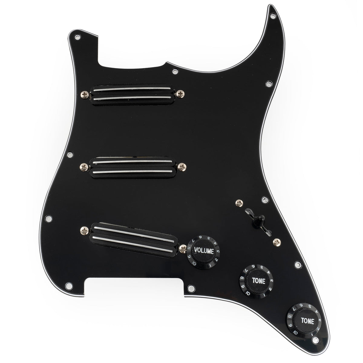 Musiclily Pro-SE ST-DPHA Pre-wired SSS Pickguard with Alnico 5 Mini Rail Humbucker for Strat Style Electric Guitar