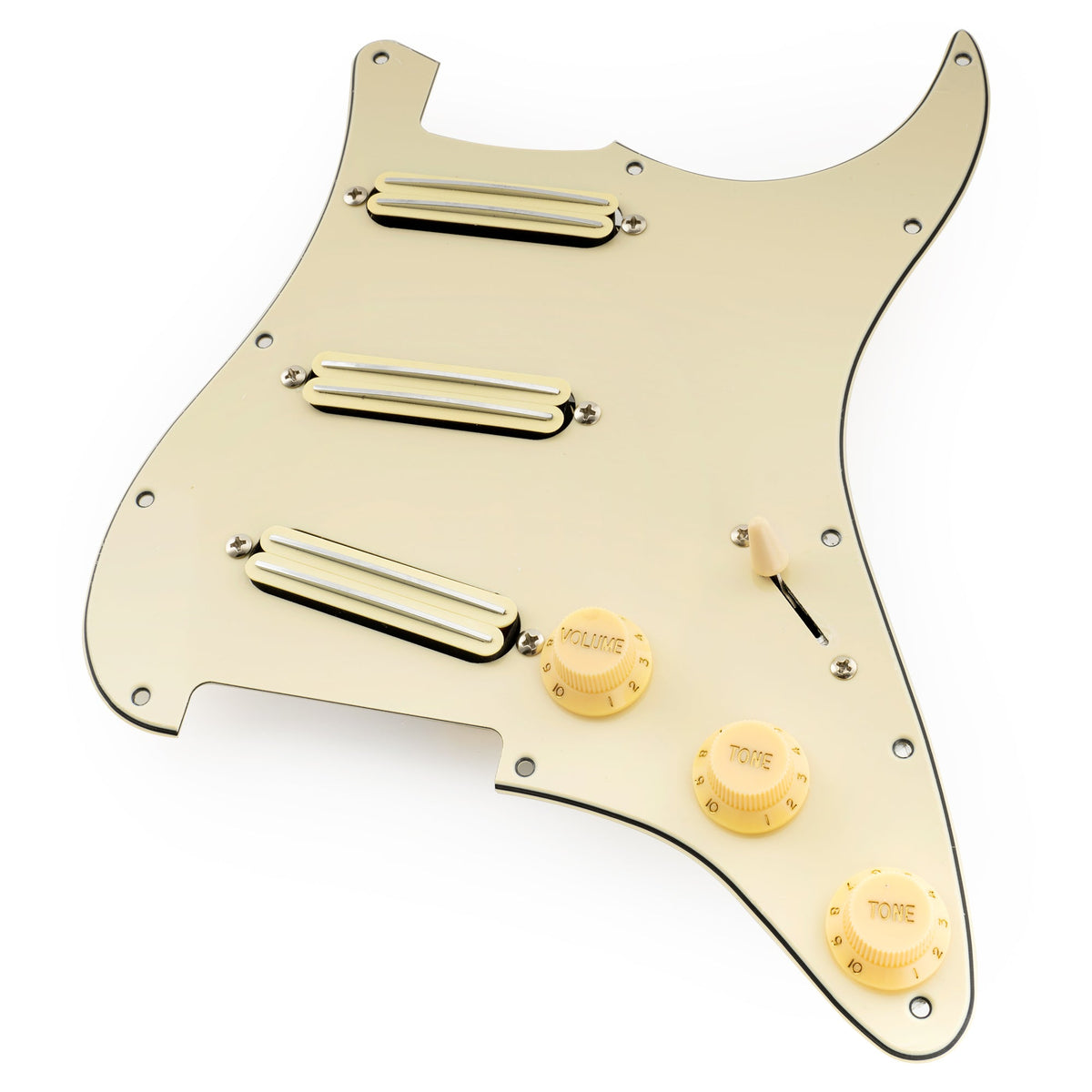 Musiclily Pro-SE ST-DPHA Pre-wired SSS Pickguard with Alnico 5 Mini Rail Humbucker for Strat Style Electric Guitar