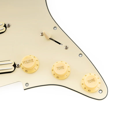 Musiclily Pro-SE ST-DPHA Pre-wired SSS Pickguard with Alnico 5 Mini Rail Humbucker for Strat Style Electric Guitar