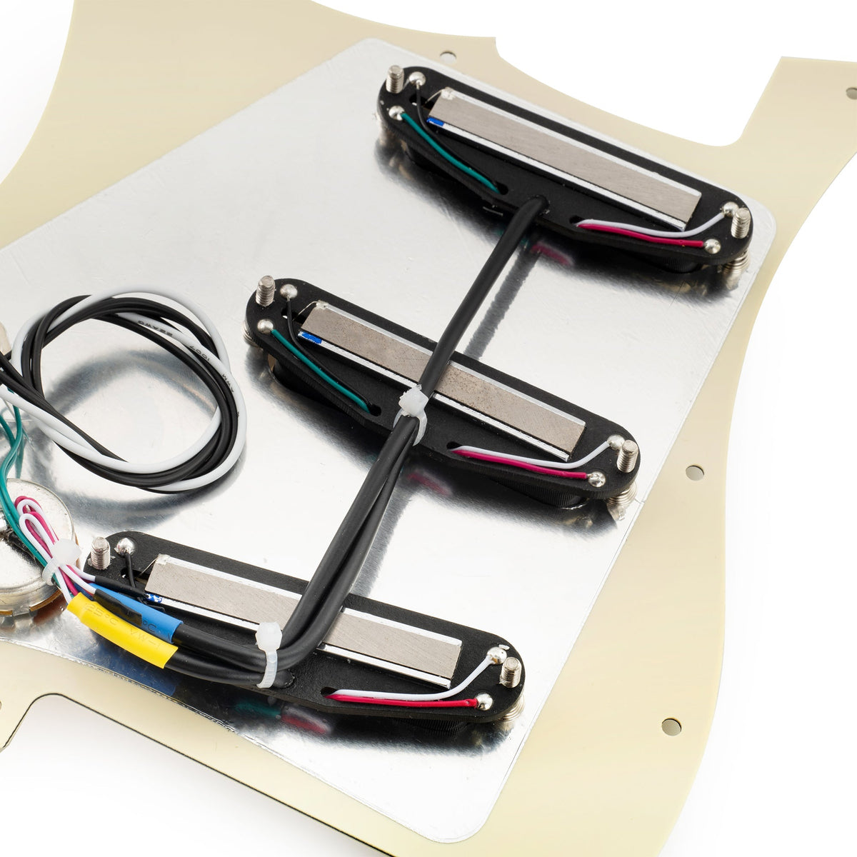 Musiclily Pro-SE ST-DPHA Pre-wired SSS Pickguard with Alnico 5 Mini Rail Humbucker for Strat Style Electric Guitar