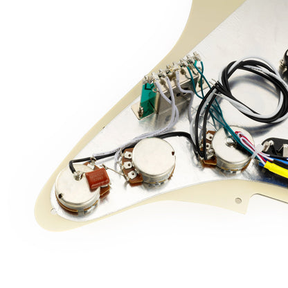 Musiclily Pro-SE ST-DPHA Pre-wired SSS Pickguard with Alnico 5 Mini Rail Humbucker for Strat Style Electric Guitar