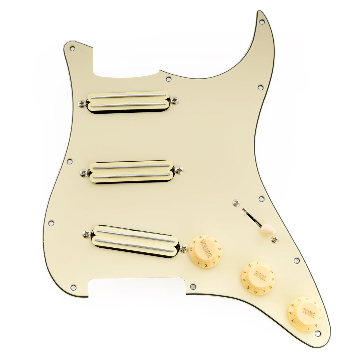 Musiclily Pro-SE ST-DPHA Pre-wired SSS Pickguard with Alnico 5 Mini Rail Humbucker for Strat Style Electric Guitar