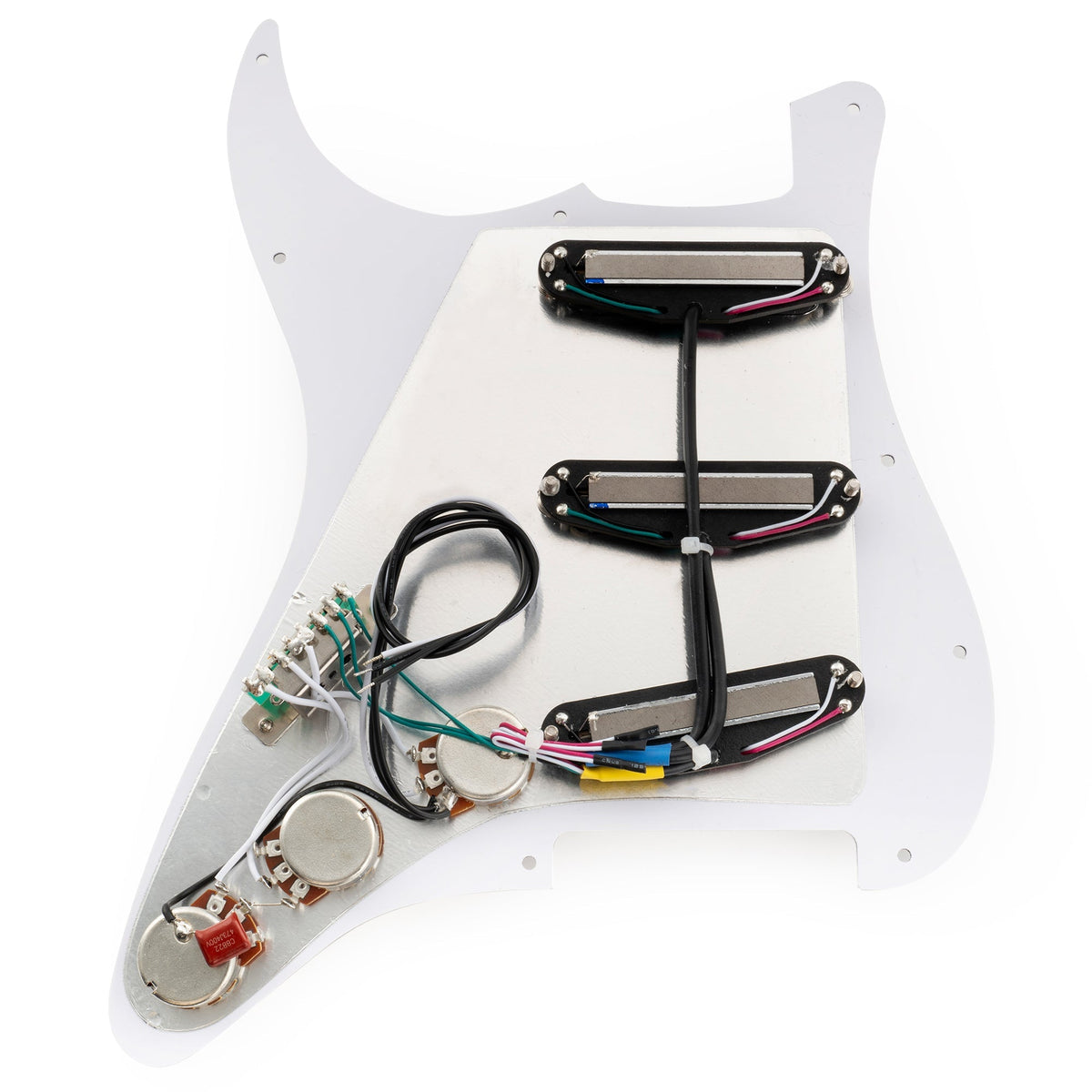 Musiclily Pro-SE ST-DPHA Pre-wired SSS Pickguard with Alnico 5 Mini Rail Humbucker for Strat Style Electric Guitar