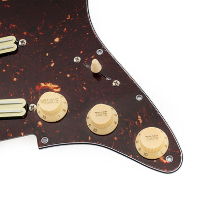 Musiclily Pro-SE ST-DPHA Pre-wired SSS Pickguard with Alnico 5 Mini Rail Humbucker for Strat Style Electric Guitar