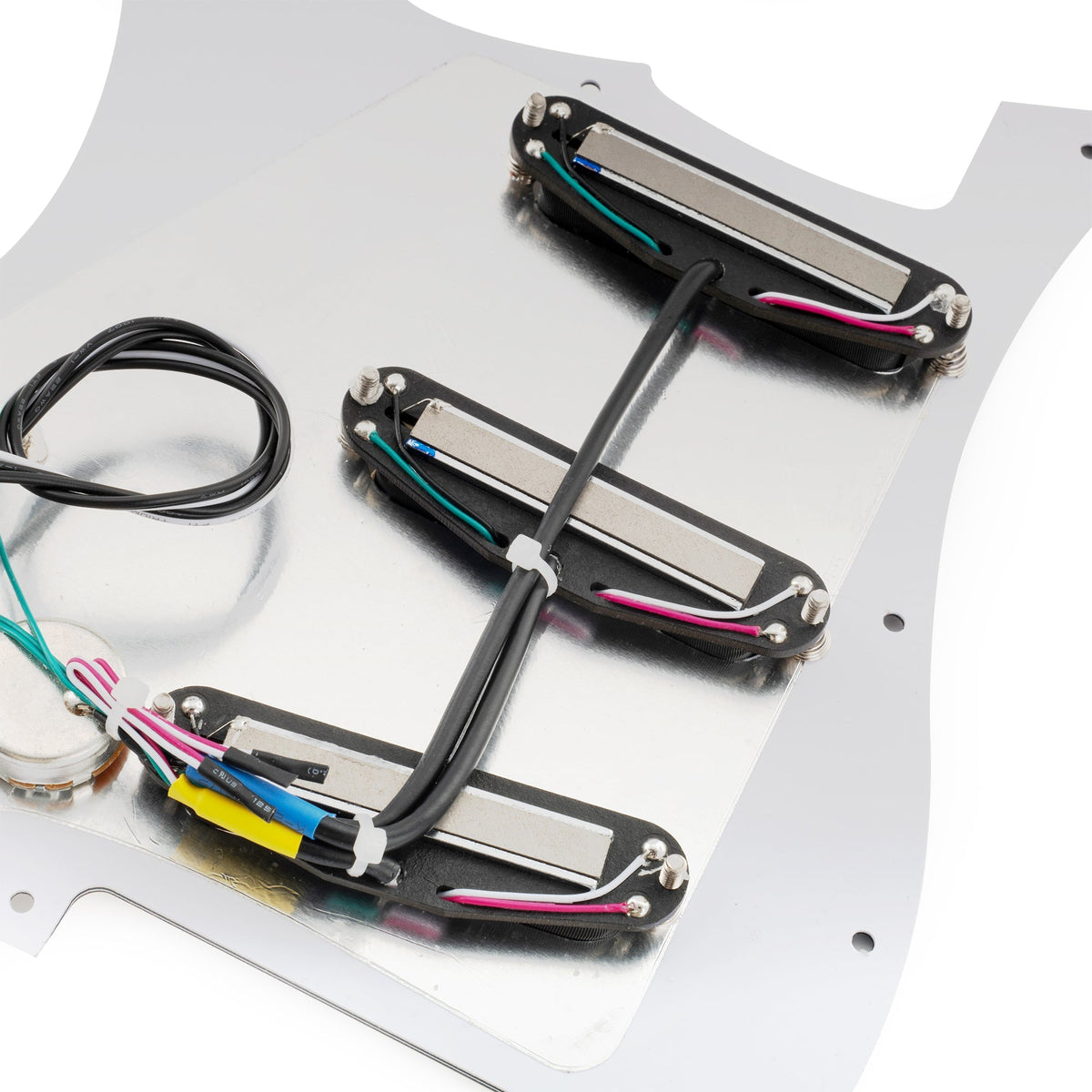 Musiclily Pro-SE ST-DPHA Pre-wired SSS Pickguard with Alnico 5 Mini Rail Humbucker for Strat Style Electric Guitar