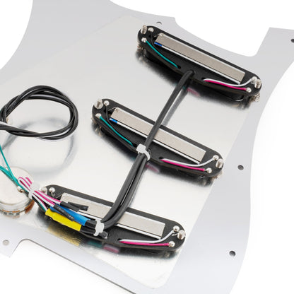 Musiclily Pro-SE ST-DPHA Pre-wired SSS Pickguard with Alnico 5 Mini Rail Humbucker for Strat Style Electric Guitar
