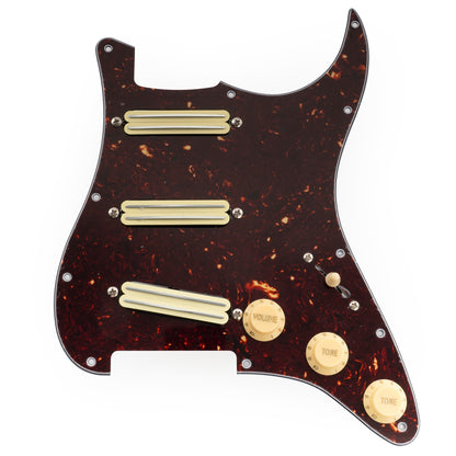 Musiclily Pro-SE ST-DPHA Pre-wired SSS Pickguard with Alnico 5 Mini Rail Humbucker for Strat Style Electric Guitar