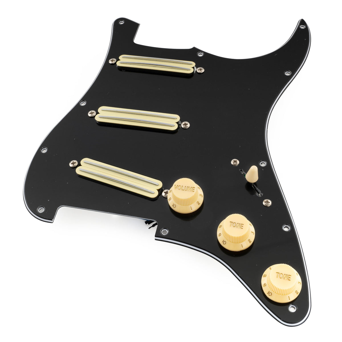 Musiclily Pro-SE ST-DPHA Pre-wired SSS Pickguard with Alnico 5 Mini Rail Humbucker for Strat Style Electric Guitar