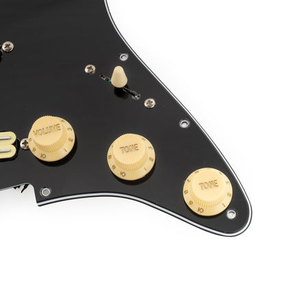 Musiclily Pro-SE ST-DPHA Pre-wired SSS Pickguard with Alnico 5 Mini Rail Humbucker for Strat Style Electric Guitar