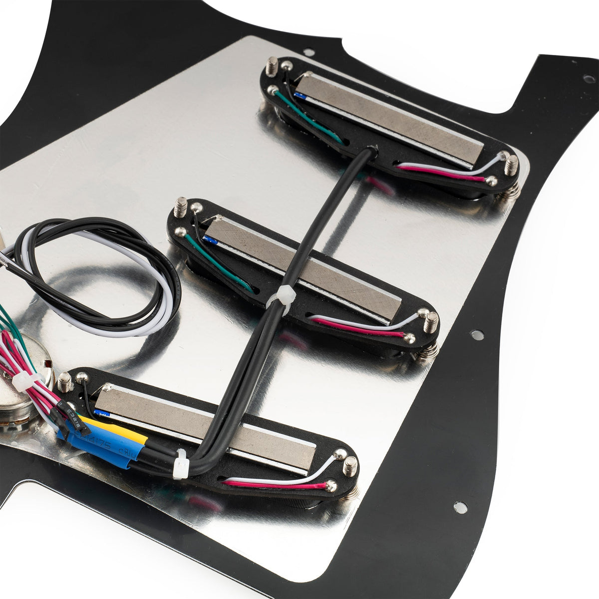 Musiclily Pro-SE ST-DPHA Pre-wired SSS Pickguard with Alnico 5 Mini Rail Humbucker for Strat Style Electric Guitar