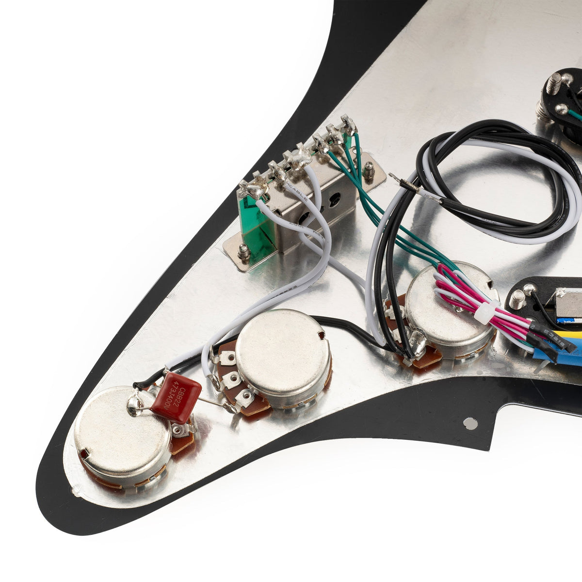 Musiclily Pro-SE ST-DPHA Pre-wired SSS Pickguard with Alnico 5 Mini Rail Humbucker for Strat Style Electric Guitar