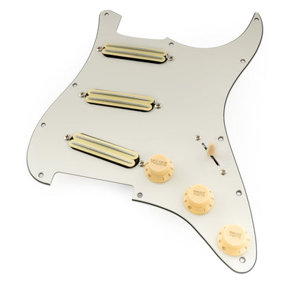 Musiclily Pro-SE ST-DPHC Pre-wired SSS Pickguard with Ceramic Mini Rail Humbucker for Strat Style Electric Guitar