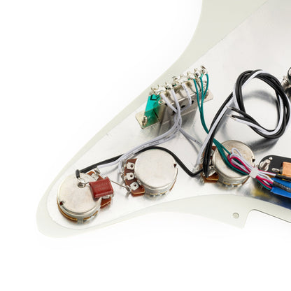 Musiclily Pro-SE ST-DPHC Pre-wired SSS Pickguard with Ceramic Mini Rail Humbucker for Strat Style Electric Guitar