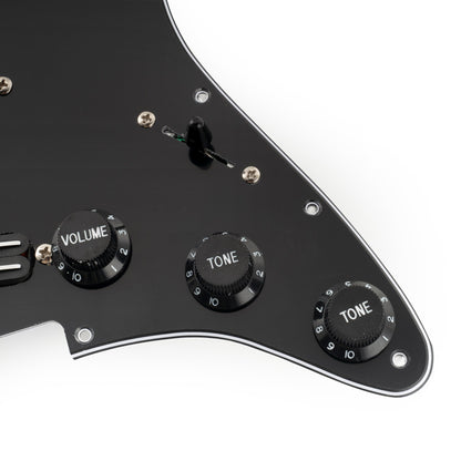 Musiclily Pro-SE ST-DPHC Pre-wired SSS Pickguard with Ceramic Mini Rail Humbucker for Strat Style Electric Guitar