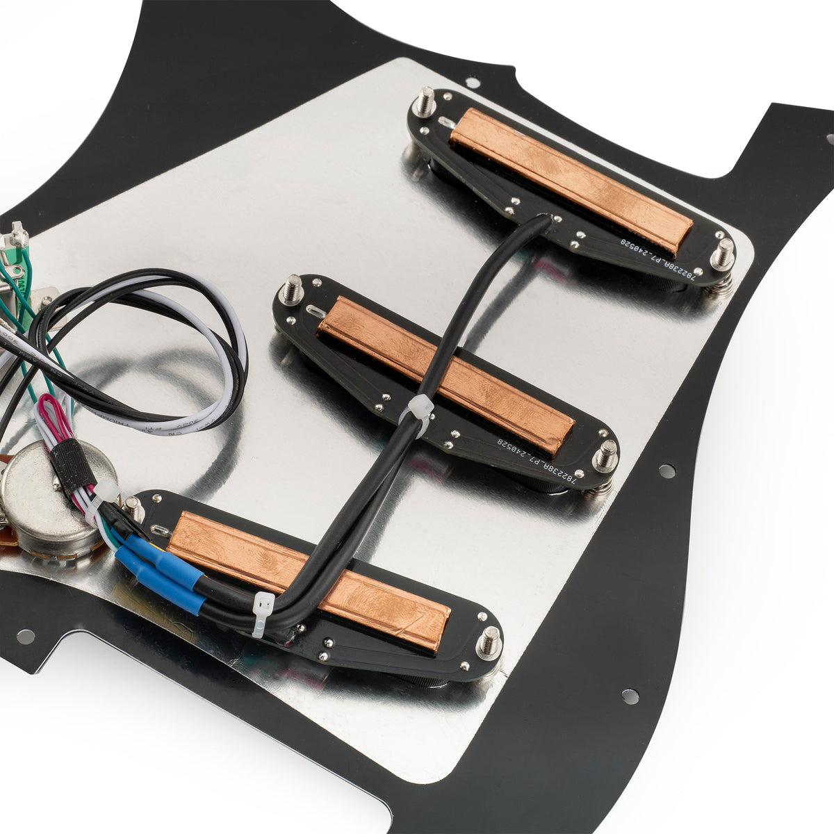 Musiclily Pro-SE ST-DPHC Pre-wired SSS Pickguard with Ceramic Mini Rail Humbucker for Strat Style Electric Guitar