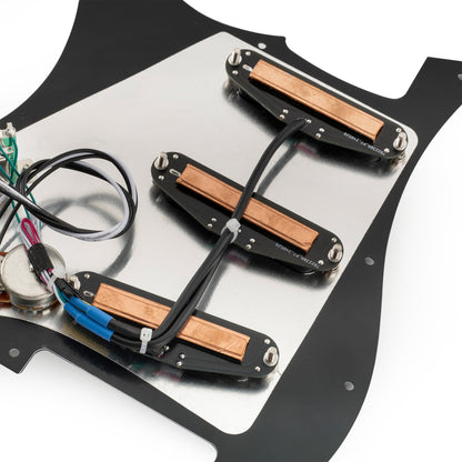 Musiclily Pro-SE ST-DPHC Pre-wired SSS Pickguard with Ceramic Mini Rail Humbucker for Strat Style Electric Guitar