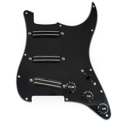 Musiclily Pro-SE ST-DPHC Pre-wired SSS Pickguard with Ceramic Mini Rail Humbucker for Strat Style Electric Guitar