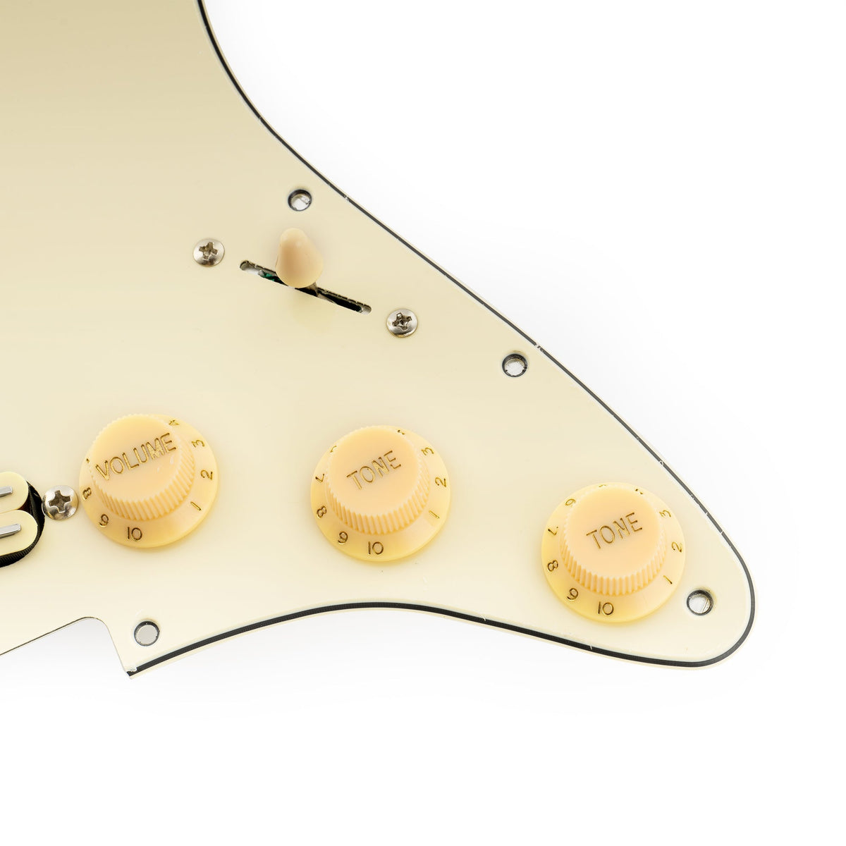 Musiclily Pro-SE ST-DPHC Pre-wired SSS Pickguard with Ceramic Mini Rail Humbucker for Strat Style Electric Guitar