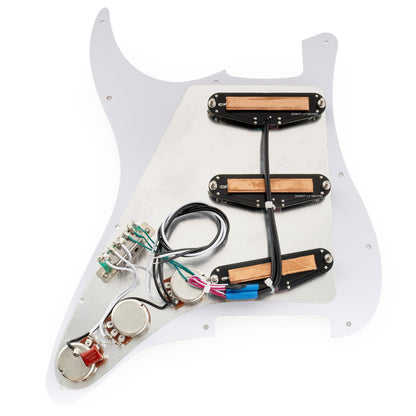 Musiclily Pro-SE ST-DPHC Pre-wired SSS Pickguard with Ceramic Mini Rail Humbucker for Strat Style Electric Guitar