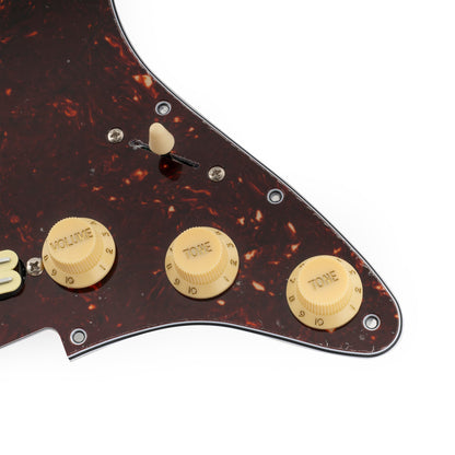 Musiclily Pro-SE ST-DPHC Pre-wired SSS Pickguard with Ceramic Mini Rail Humbucker for Strat Style Electric Guitar