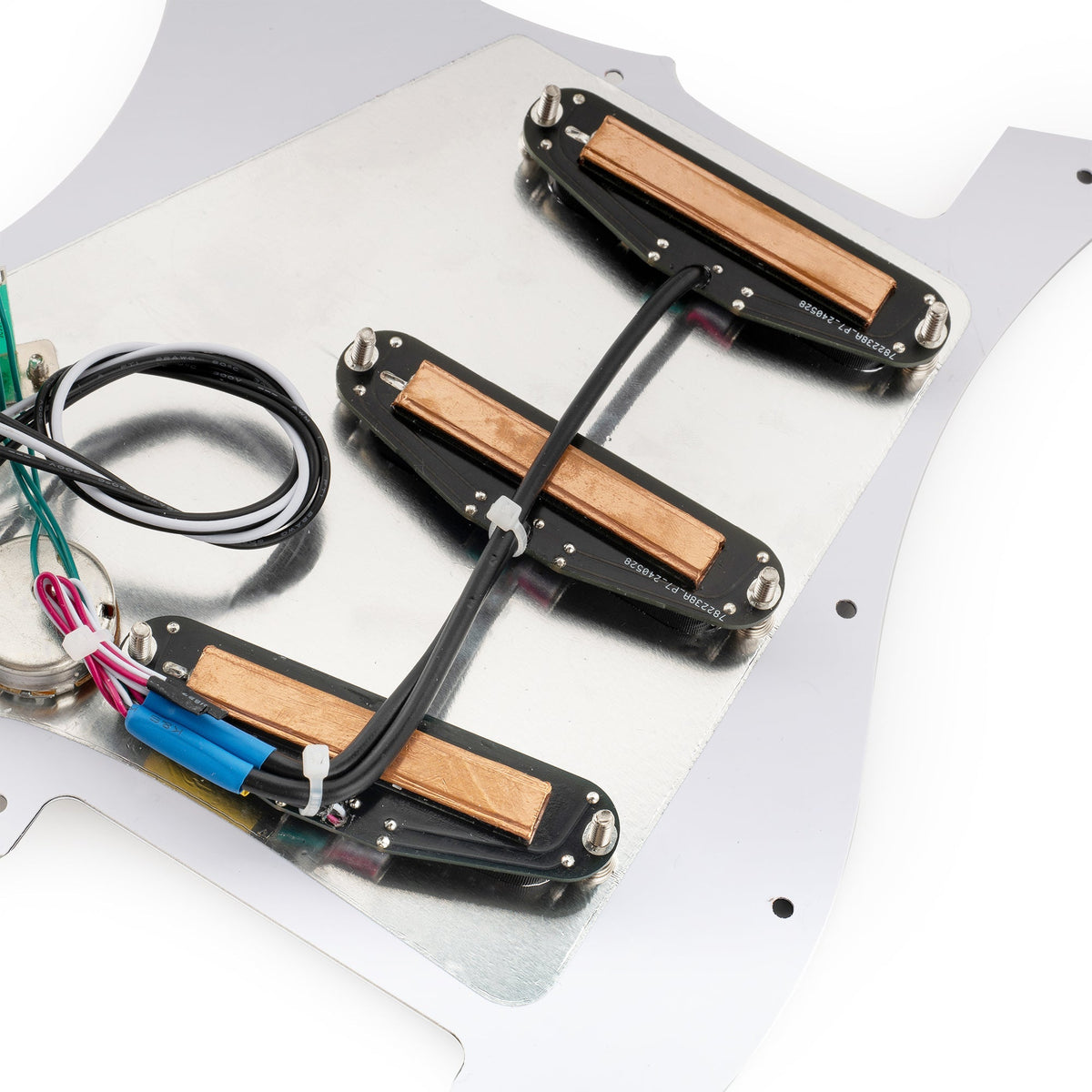 Musiclily Pro-SE ST-DPHC Pre-wired SSS Pickguard with Ceramic Mini Rail Humbucker for Strat Style Electric Guitar