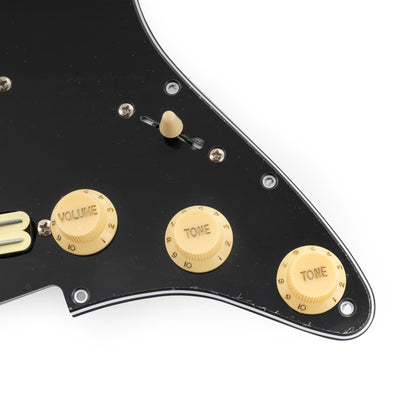 Musiclily Pro-SE ST-DPHC Pre-wired SSS Pickguard with Ceramic Mini Rail Humbucker for Strat Style Electric Guitar