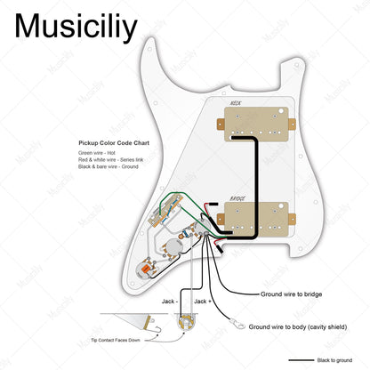 Musiclily Pro Electric Guitar DIY Wiring Kit Upgrade for American Style ST HH with 3-Way Switch and 3A Pots