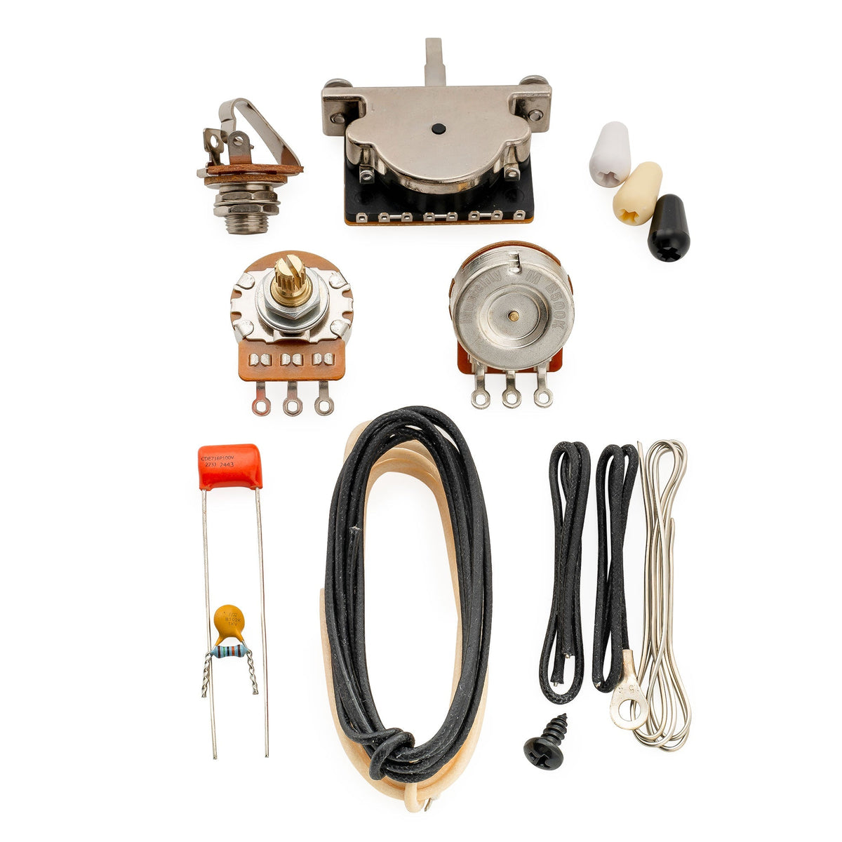 Musiclily Pro Electric Guitar Pre-wired Wiring Harness Upgrade for Import Style ST HH with 3-Way Switch and 1A1B Pots