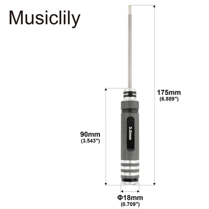 Musiclily Pro High Speed Steel 7Pcs Hex Screwdrivers Hex Keys Wrenches Set for Guitar Bass Bridge Saddles or Knobs Adjustment