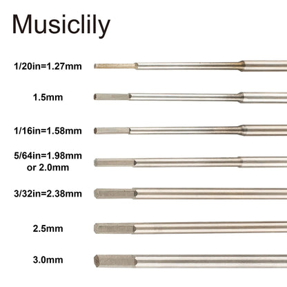 Musiclily Pro High Speed Steel 7Pcs Hex Screwdrivers Hex Keys Wrenches Set for Guitar Bass Bridge Saddles or Knobs Adjustment