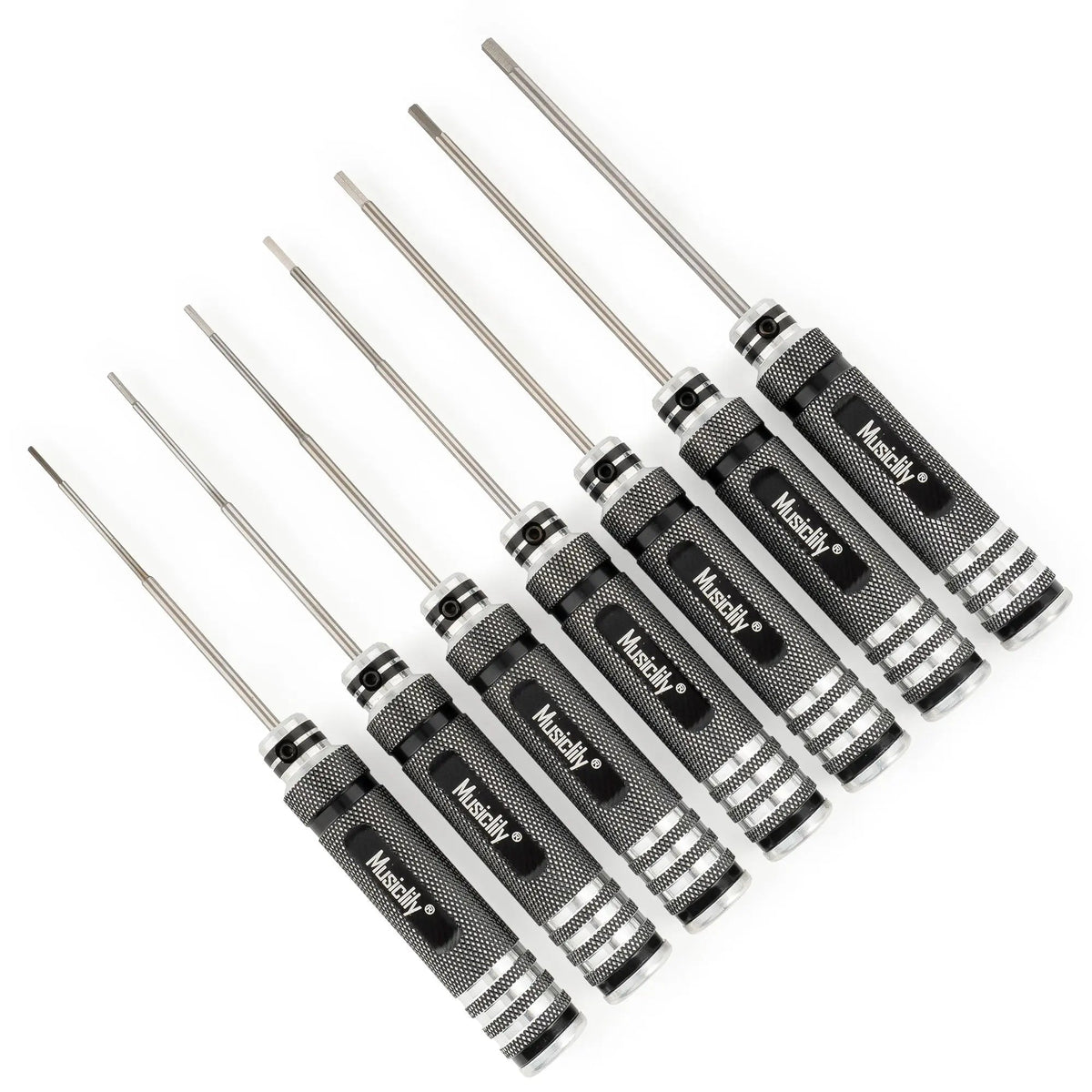 Musiclily Pro High Speed Steel 7Pcs Hex Screwdrivers Hex Keys Wrenches Set for Guitar Bass Bridge Saddles or Knobs Adjustment